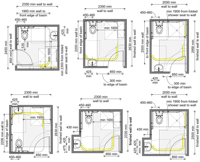 Accessible bathroom layouts Vista Access